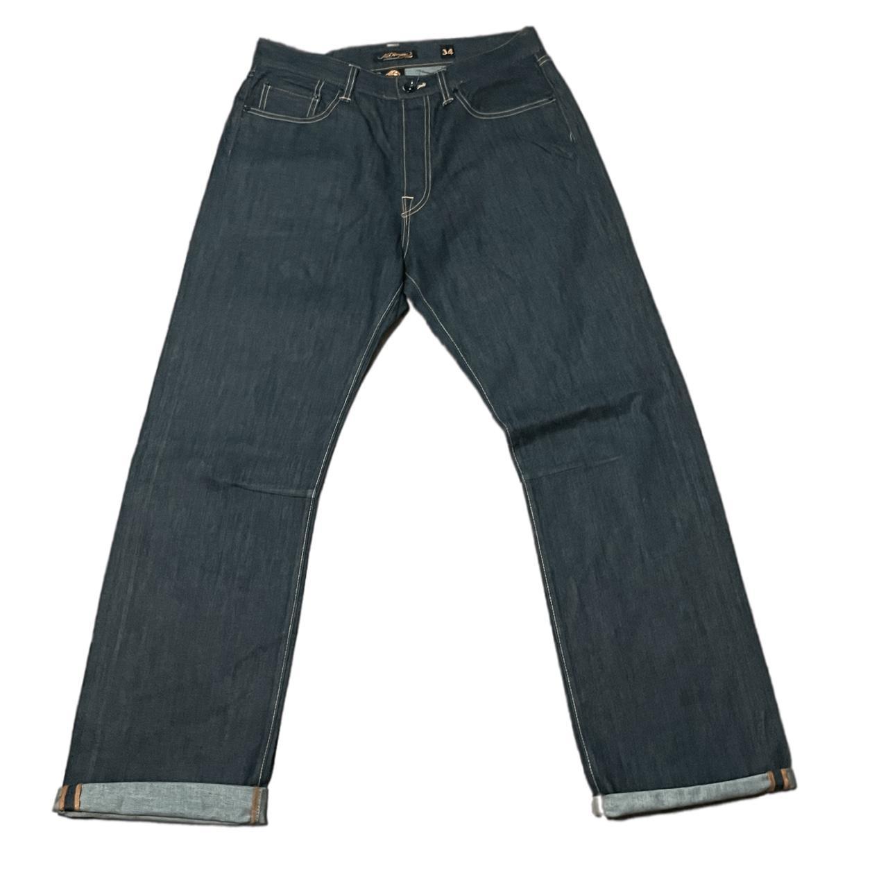 Vintage Baggy Ed Hardy Raw Denim jeans Size... - Depop
