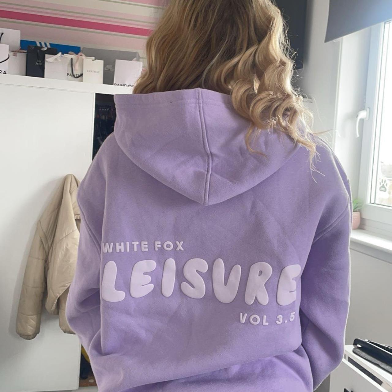 purple white fox hoodie. XS/S fits... - Depop