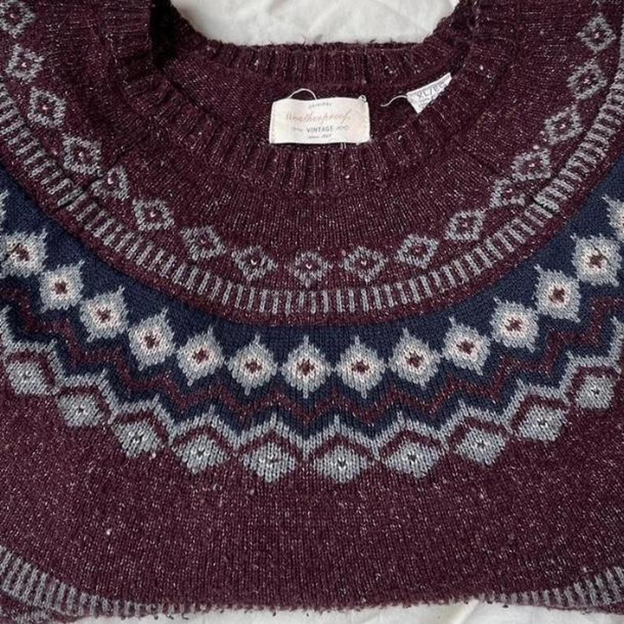 Burgundy Fair isle sweater, size XL Super soft +... - Depop