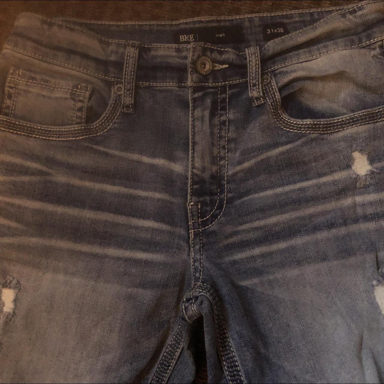 Mens BKE Buckle Jake Jeans size 31x36 distressed and... - Depop