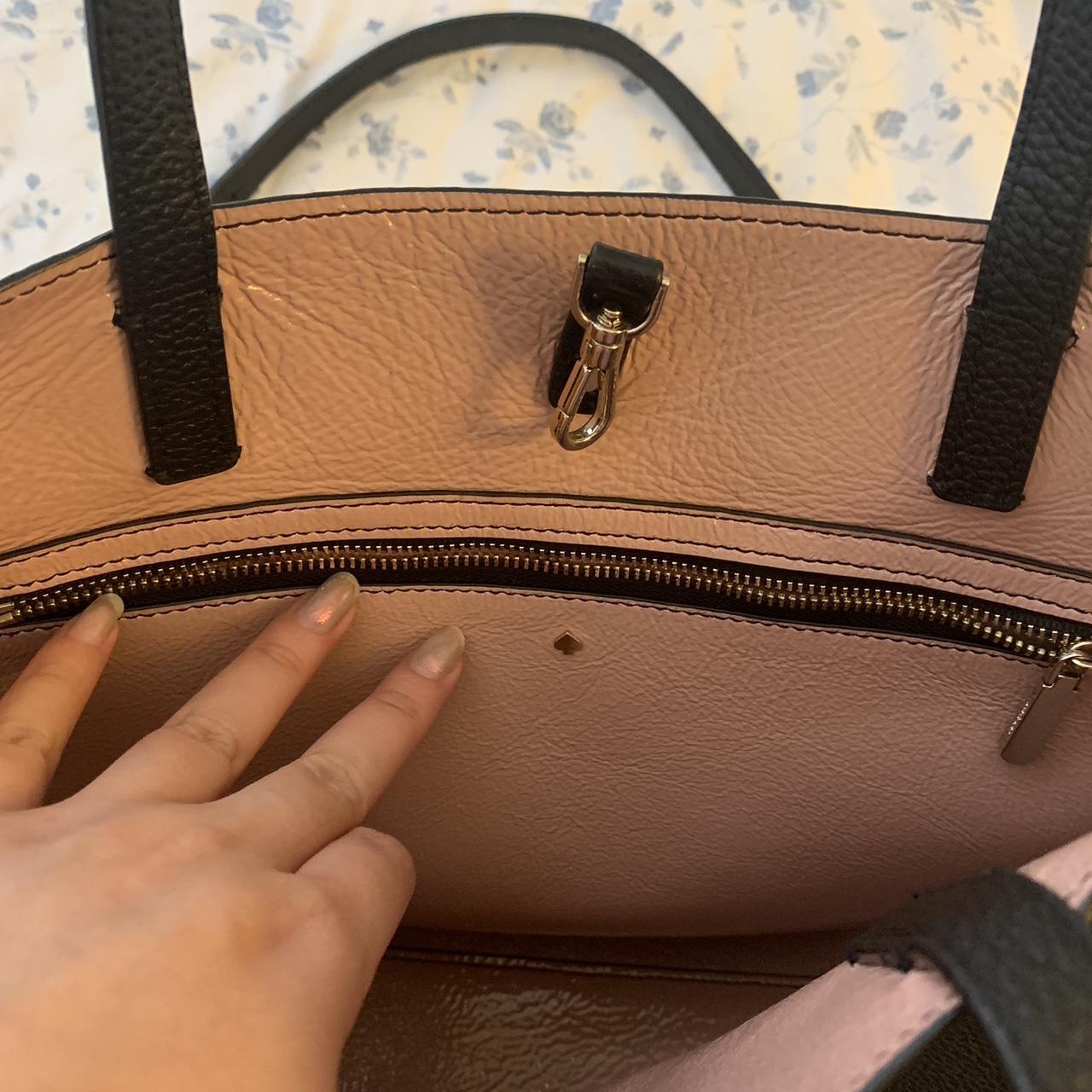 Kate Spade Sam satchel in black pebbled leather with... - Depop