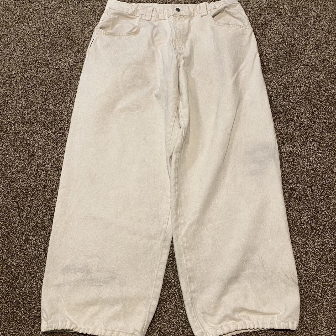 white interstate baggy jeans 38x34 pretty good... - Depop