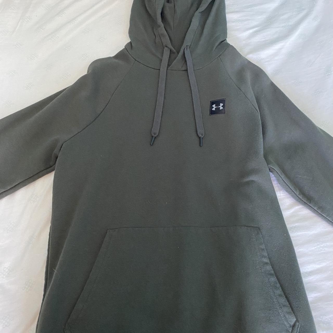 dark green under armour hoodie Depop