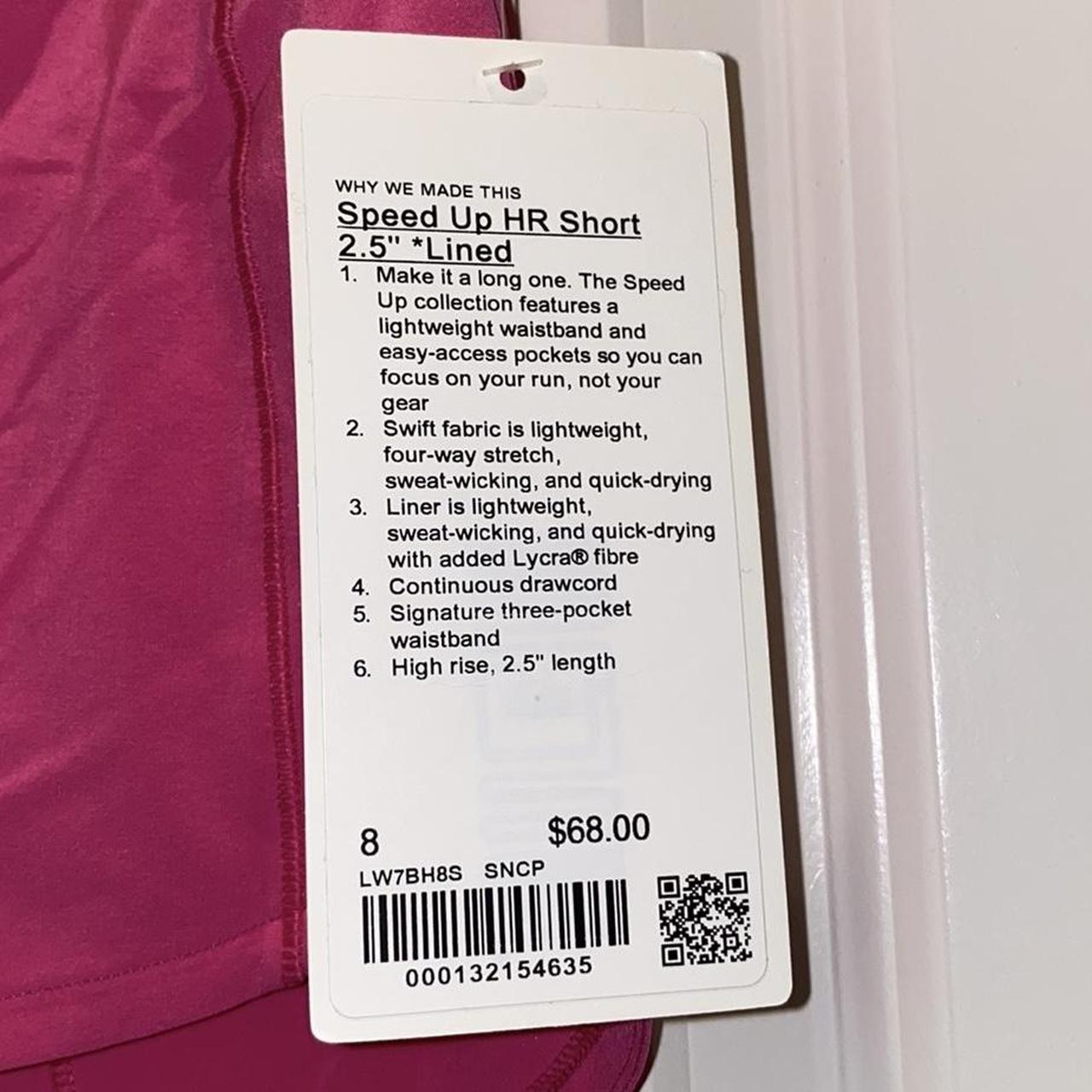 lululemon sonic pink speed up shorts high rise 2.5 - Depop
