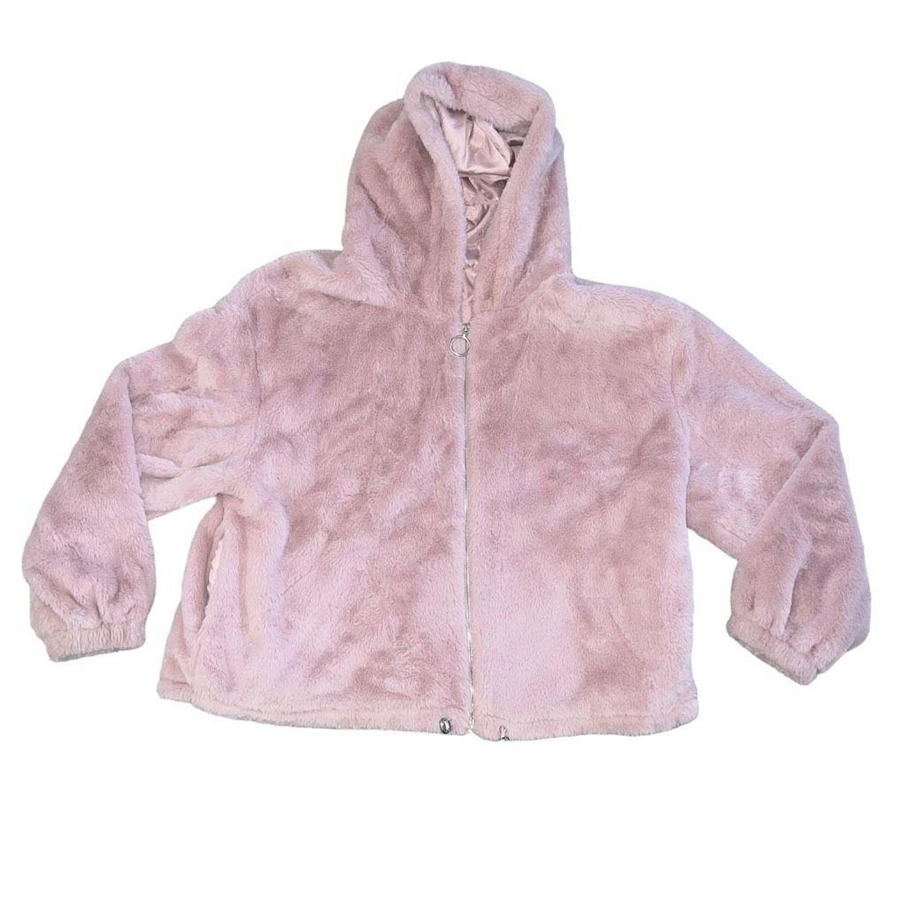 Pink fuzzy zip up online