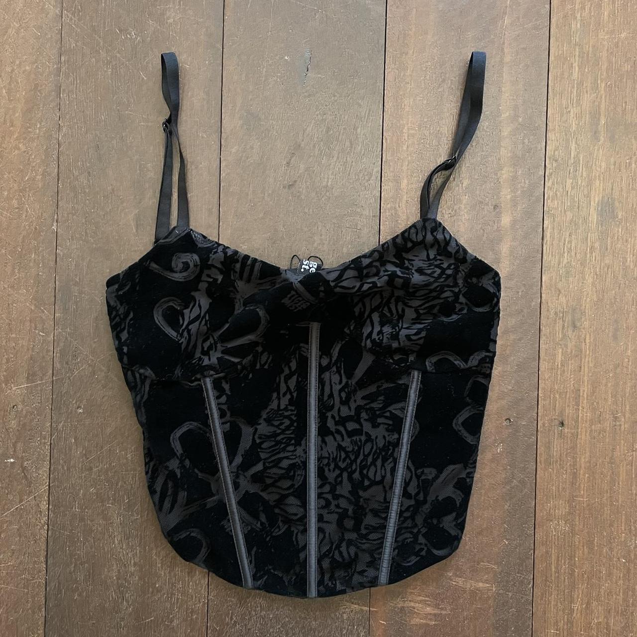 Tiger Mist Black Corset 🐈‍⬛ Flexible Boning On The Depop 0891