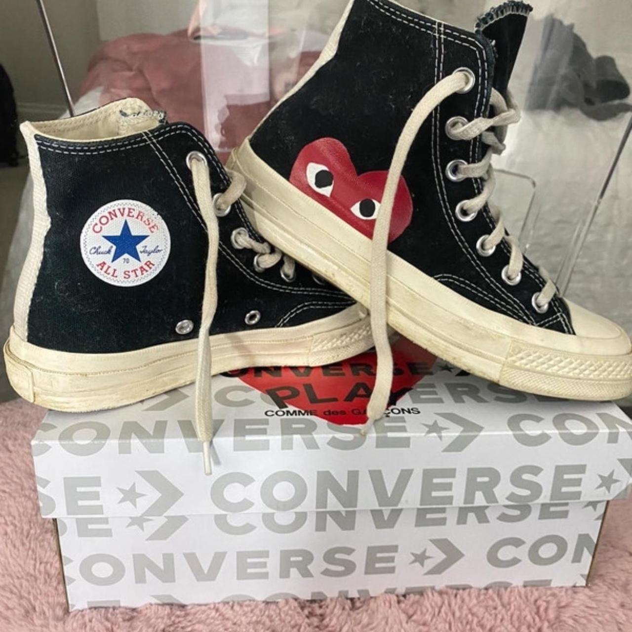 converse plays a bit worn, can take laces out if... - Depop