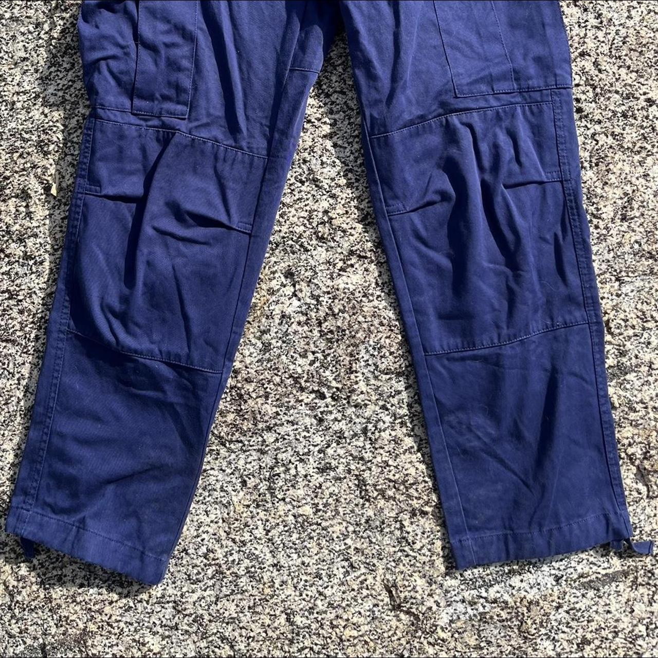 Empyre Men's Navy and Purple Trousers | Depop