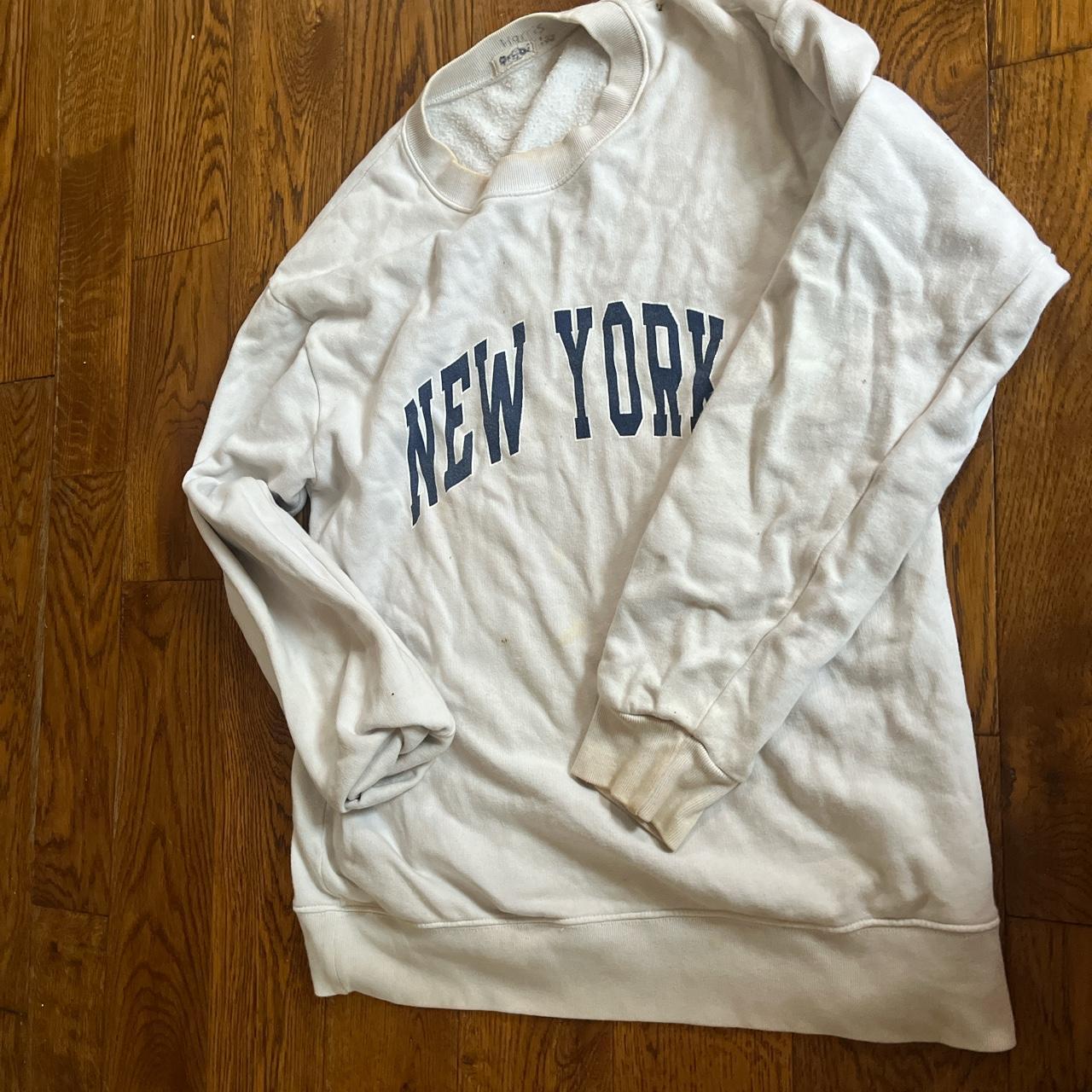 White oversized Brandy Melville hoodie, great - Depop