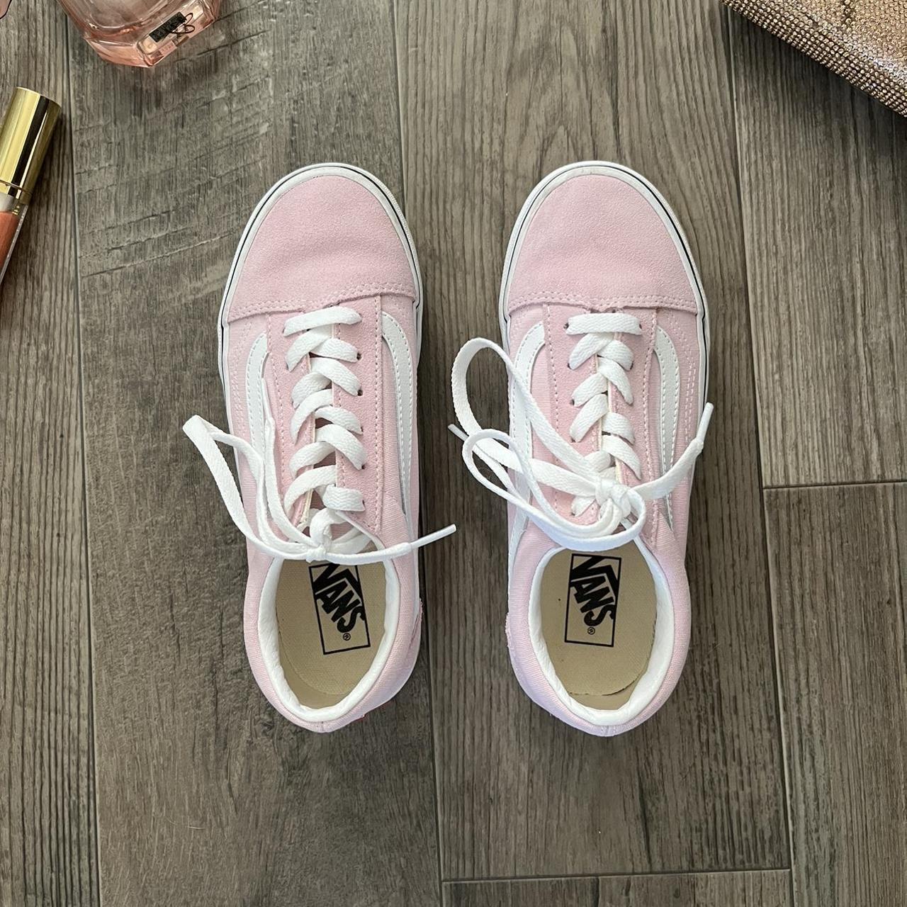 Baby pink old school vans Women’s size 5 Worn only... - Depop