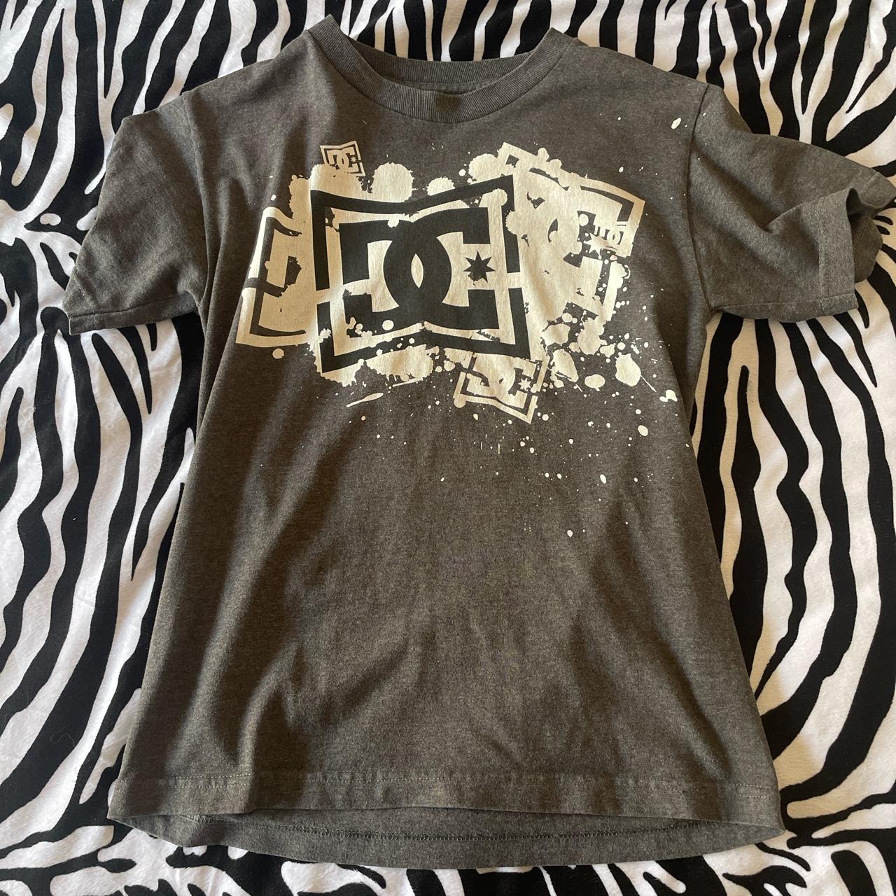 DC Shoes Women's Grey and White T-shirt