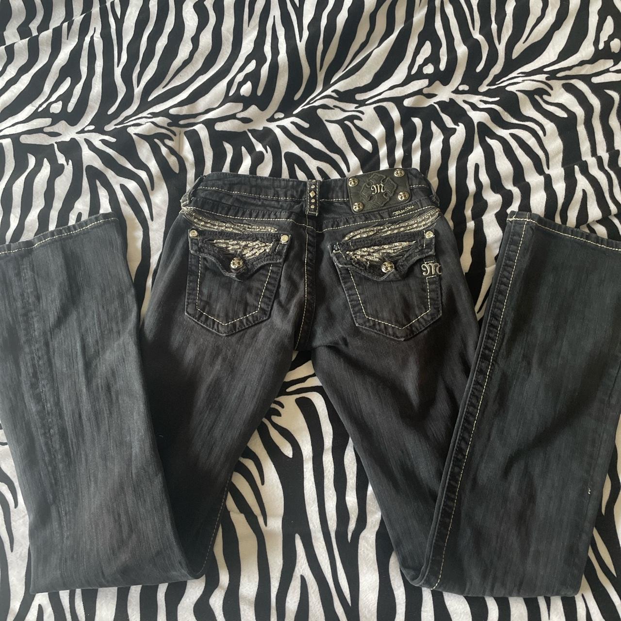 Black Lowrise Flarebootcut Miss Me Jeans Size 26 Depop 1605