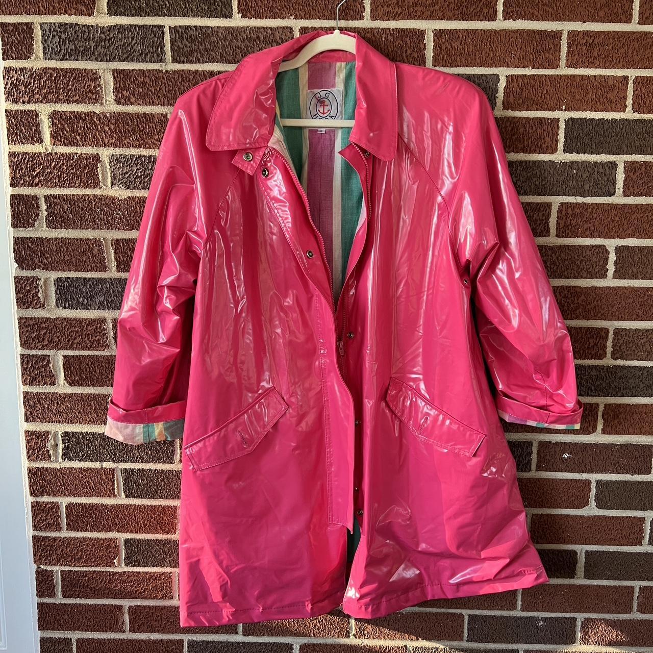 Pink on sale pvc raincoat