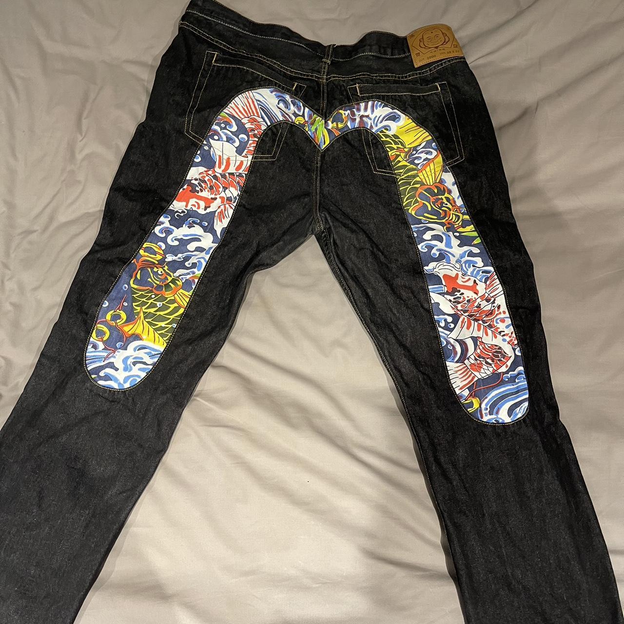 Evisu Jeans Evisu koi dark denim jeans. Selling as... - Depop