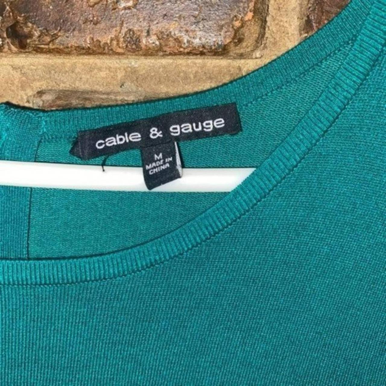 Cable + Gauge Green Quarter Zip Pullover Sweater... Depop