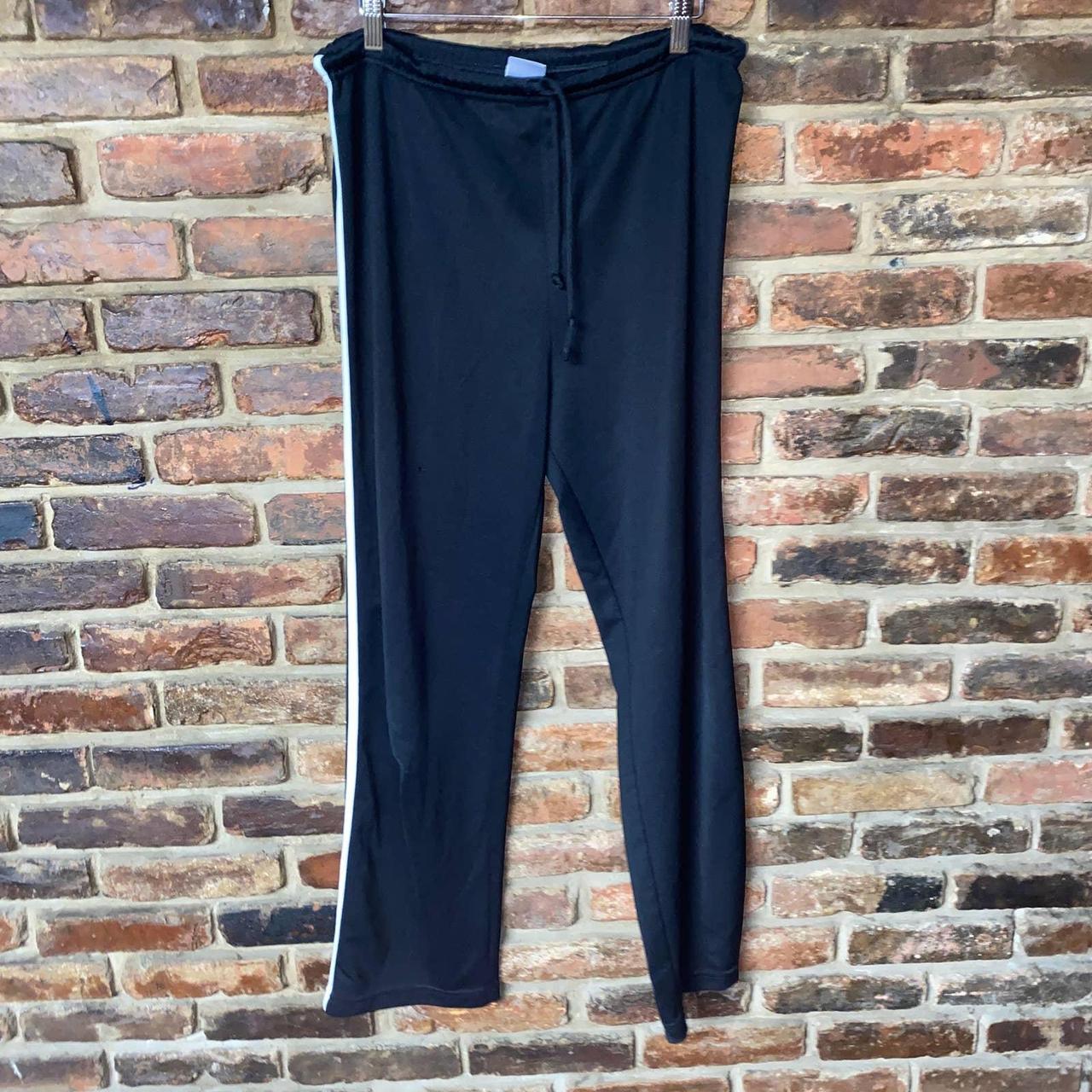 Old Navy Athletic Works Black Stripe Track Pants... - Depop