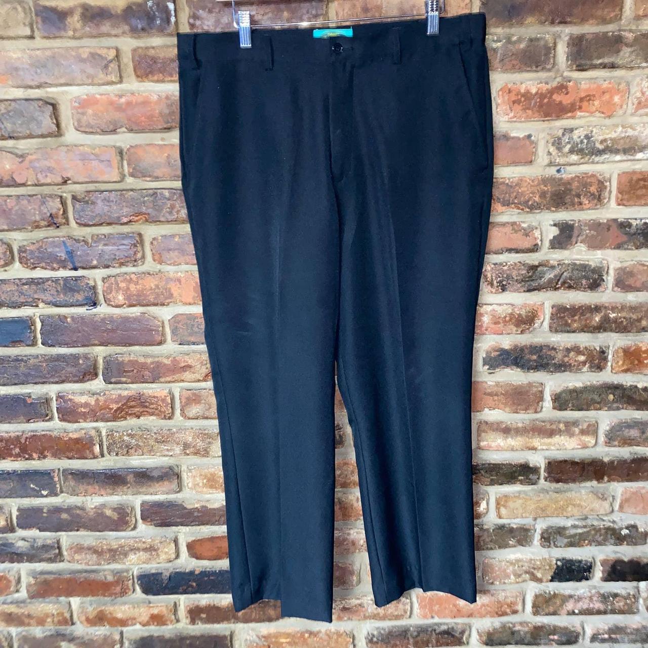 Black Flat-Front Straight Leg Dress Pants Size 34x32