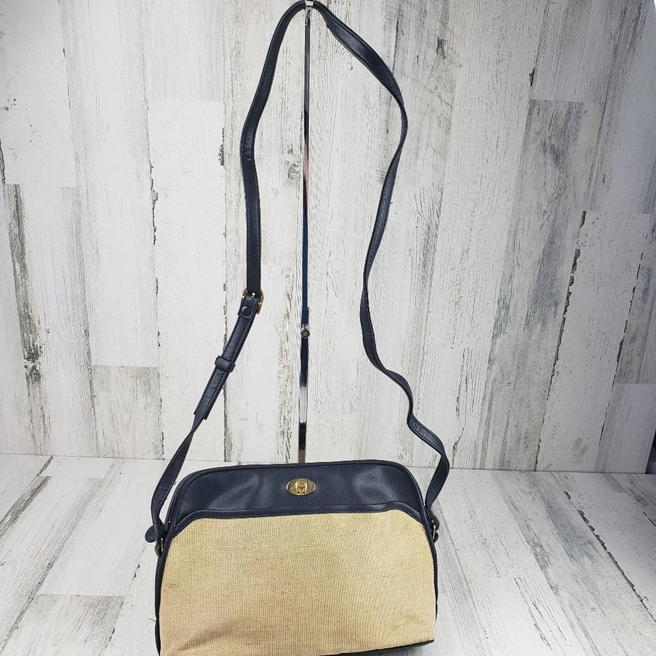 Etienne Aigner Beige Black Purse Beige canvas Depop