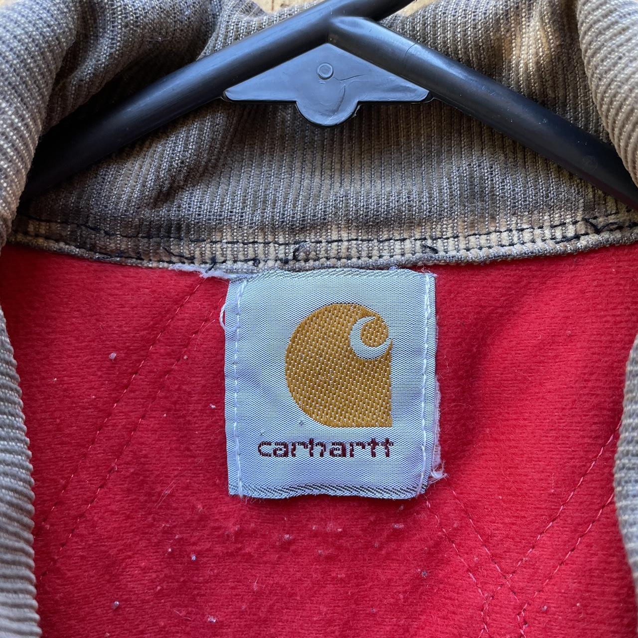 Carhartt bleached style vintage canvas quilted... - Depop