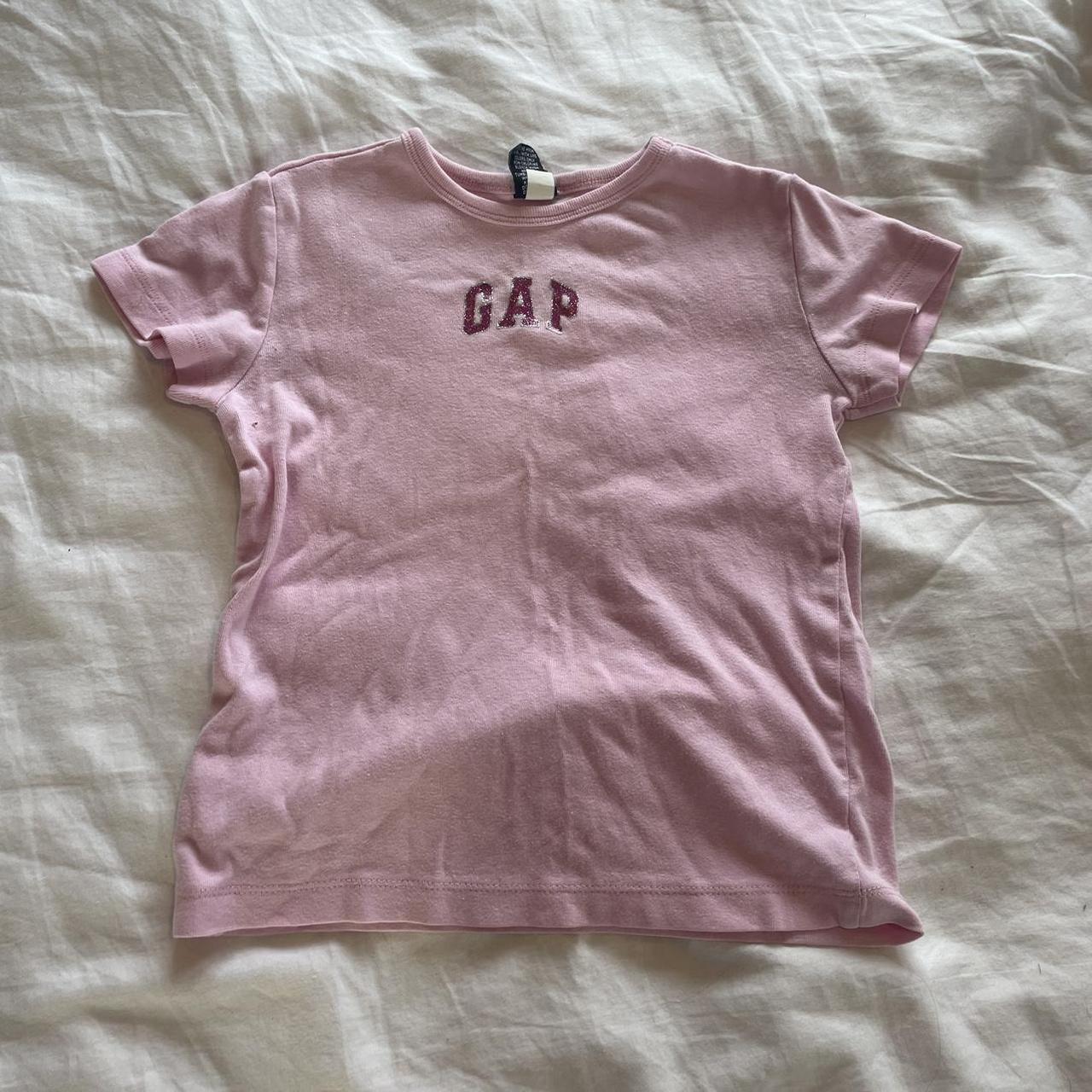 The cutest baby pink gap tee. Perfectly fits a small... - Depop