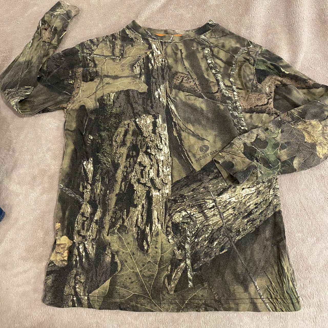 Kids Large Mossy Oak camo long sleeve - Depop