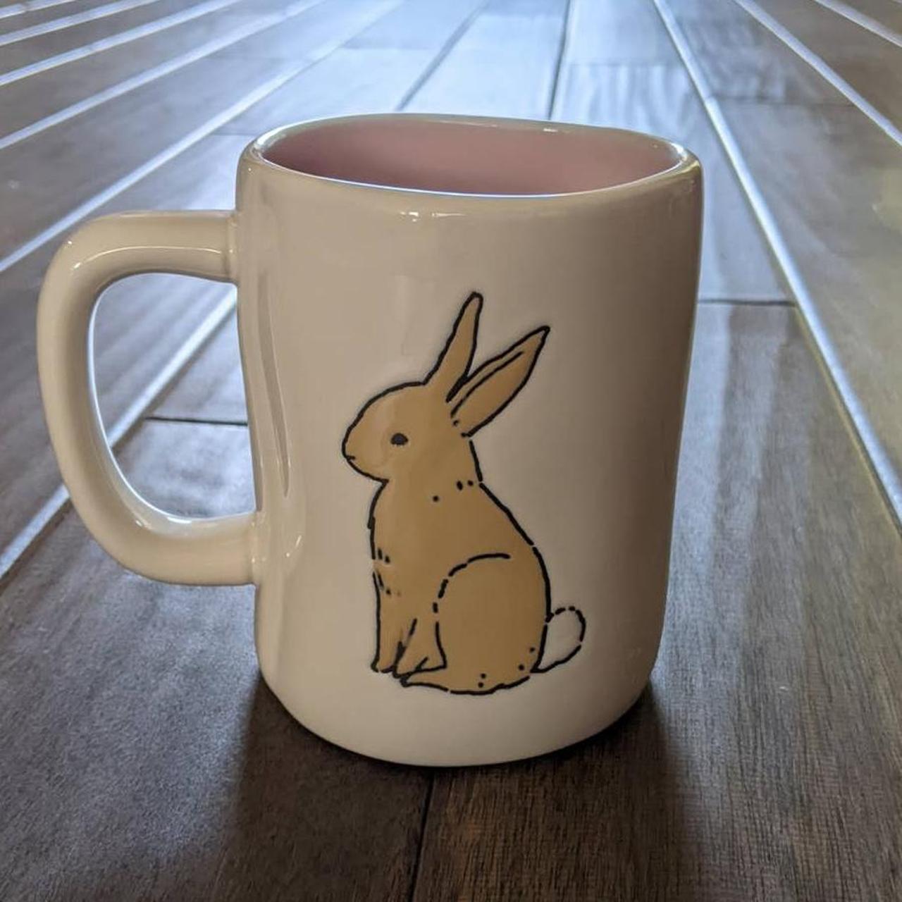 New Rae Dunn Felices Pascuas rabbit bunny pink... - Depop