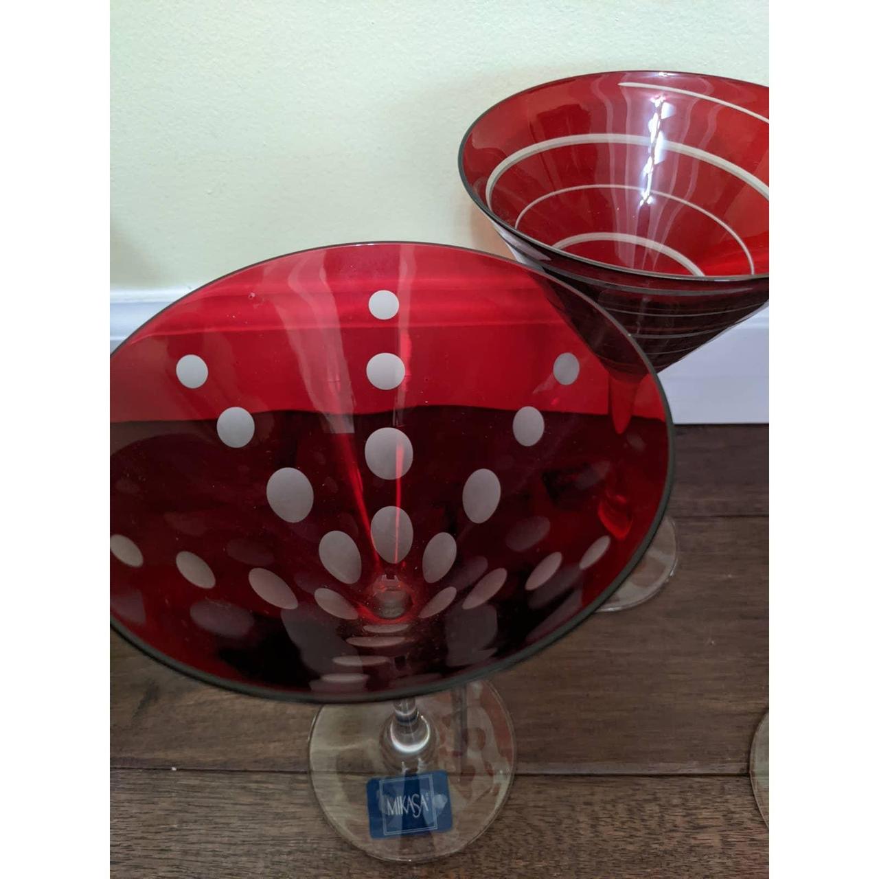 NEW* Mikasa Cheers Ruby Red Etched Crystal Martini - Depop