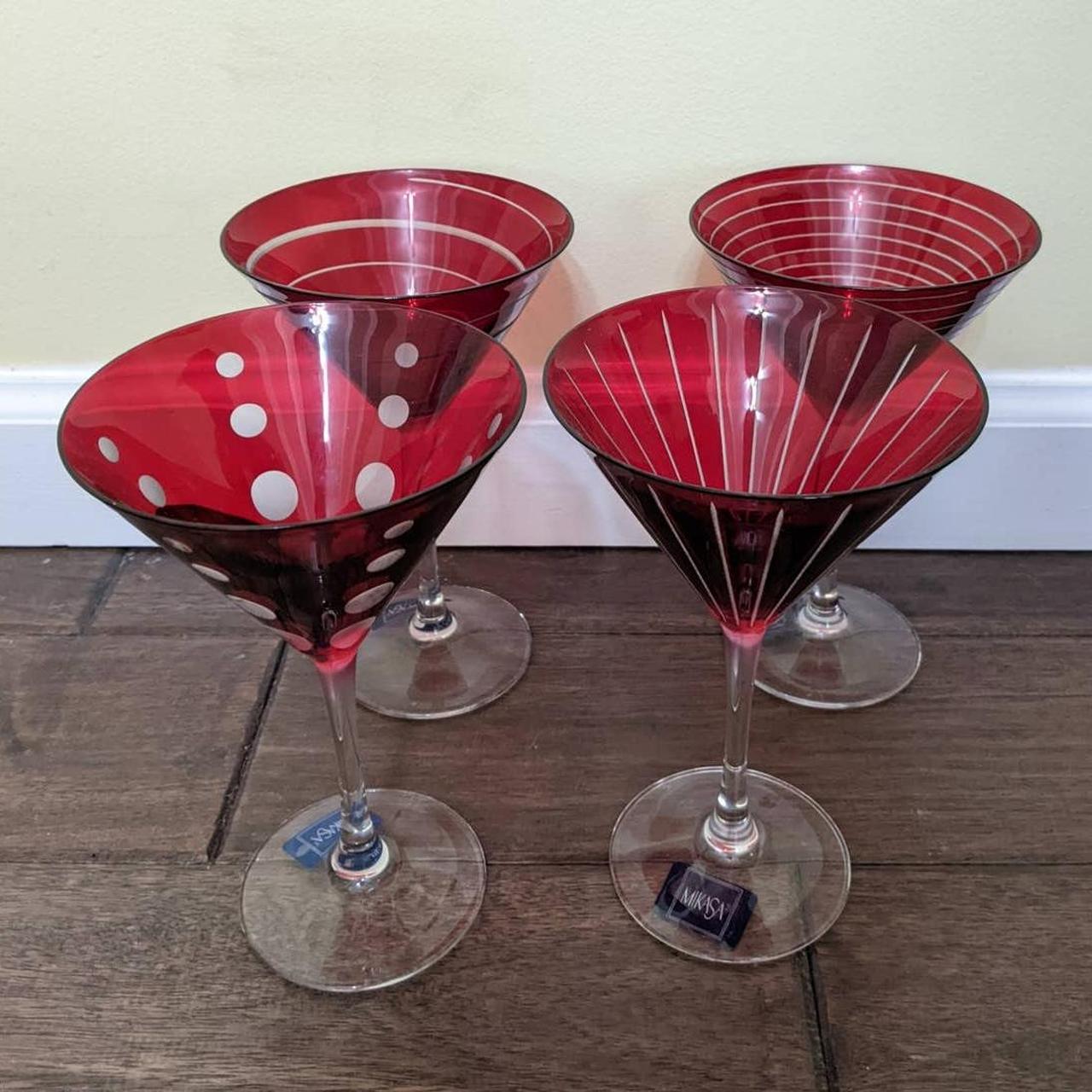 NEW* Mikasa Cheers Ruby Red Etched Crystal Martini - Depop