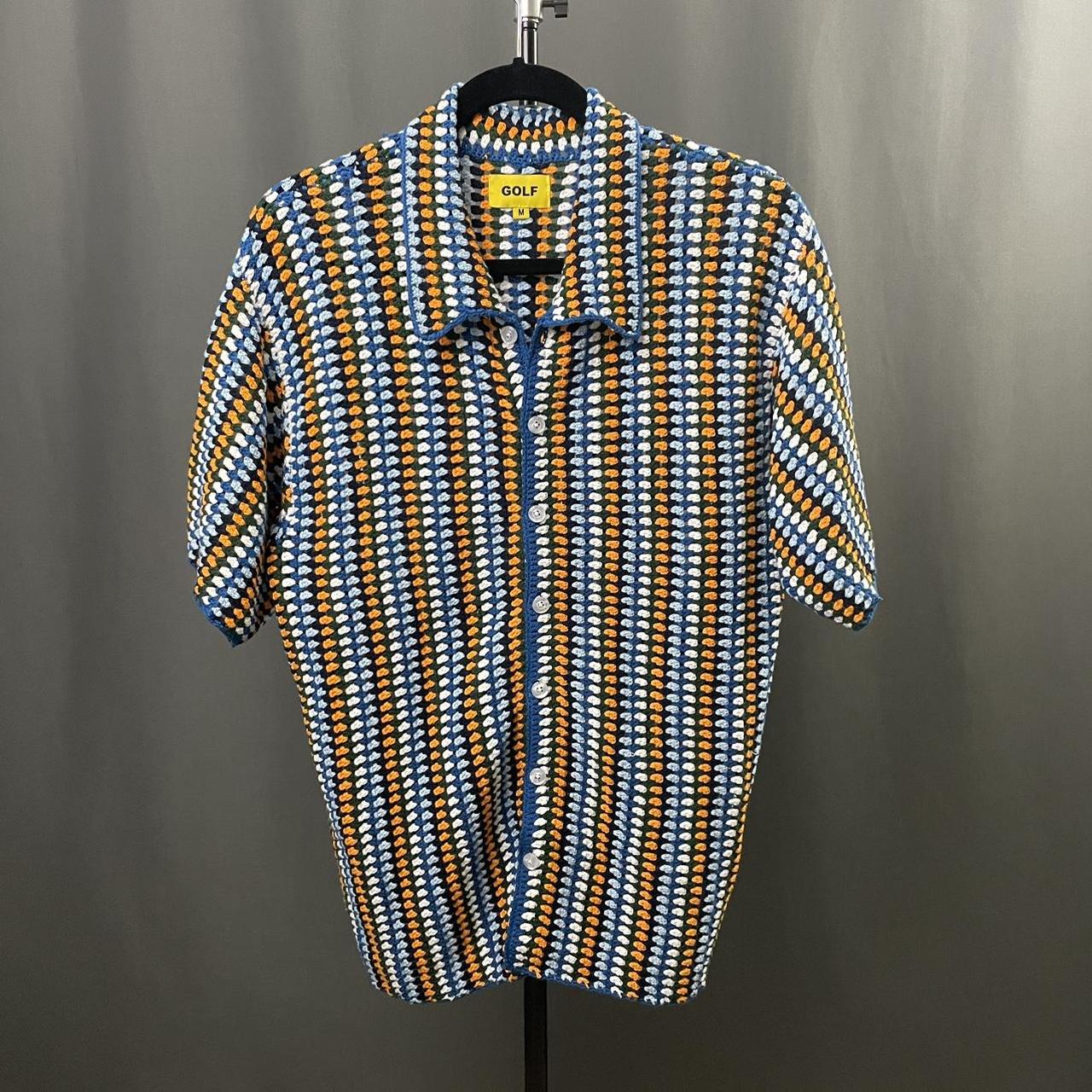 Men's GOLF WANG Crochet Camp Shirt | eBay