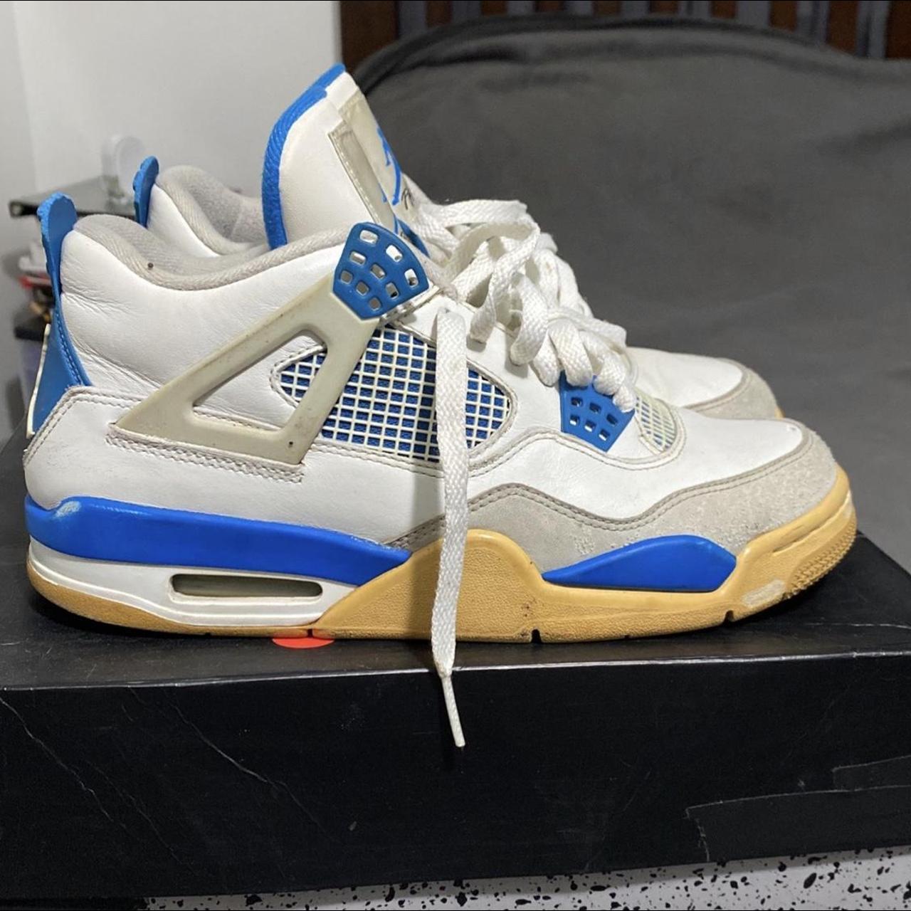 Jordan 4 military blue 2012 comes with box size 8... - Depop