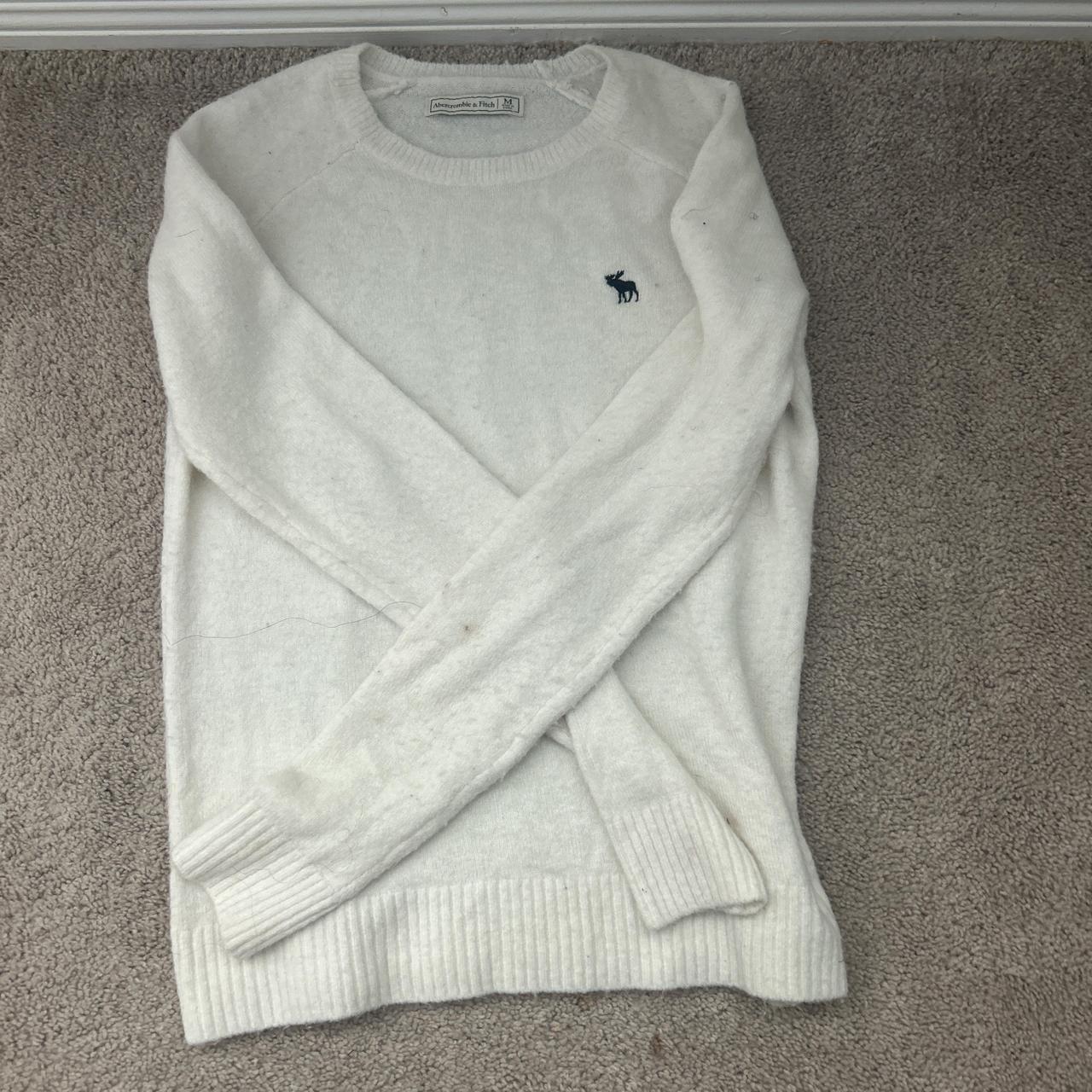 Abercrombie Fitch white sweater Size medium. Depop