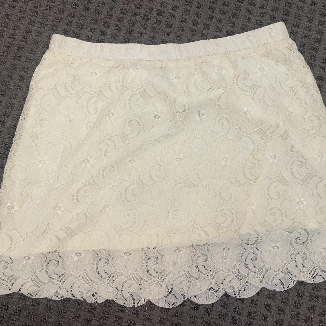 Umgee women’s floral lace cream colored mini... - Depop