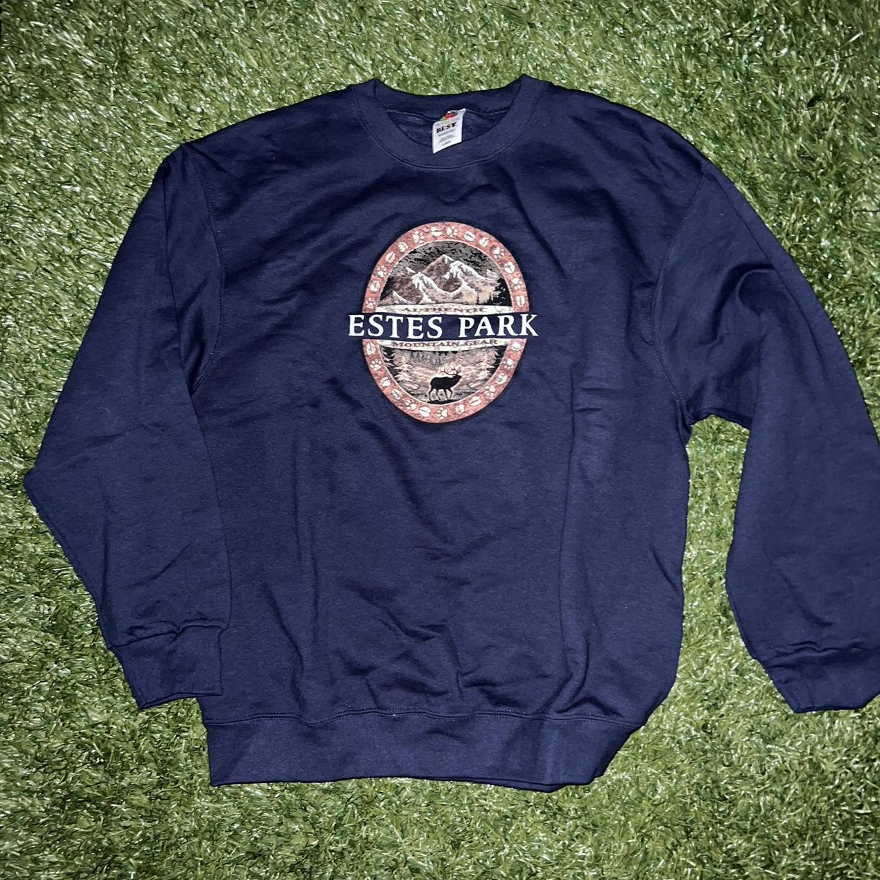 Fruit of the Loom Men's Navy Sweatshirt | Depop