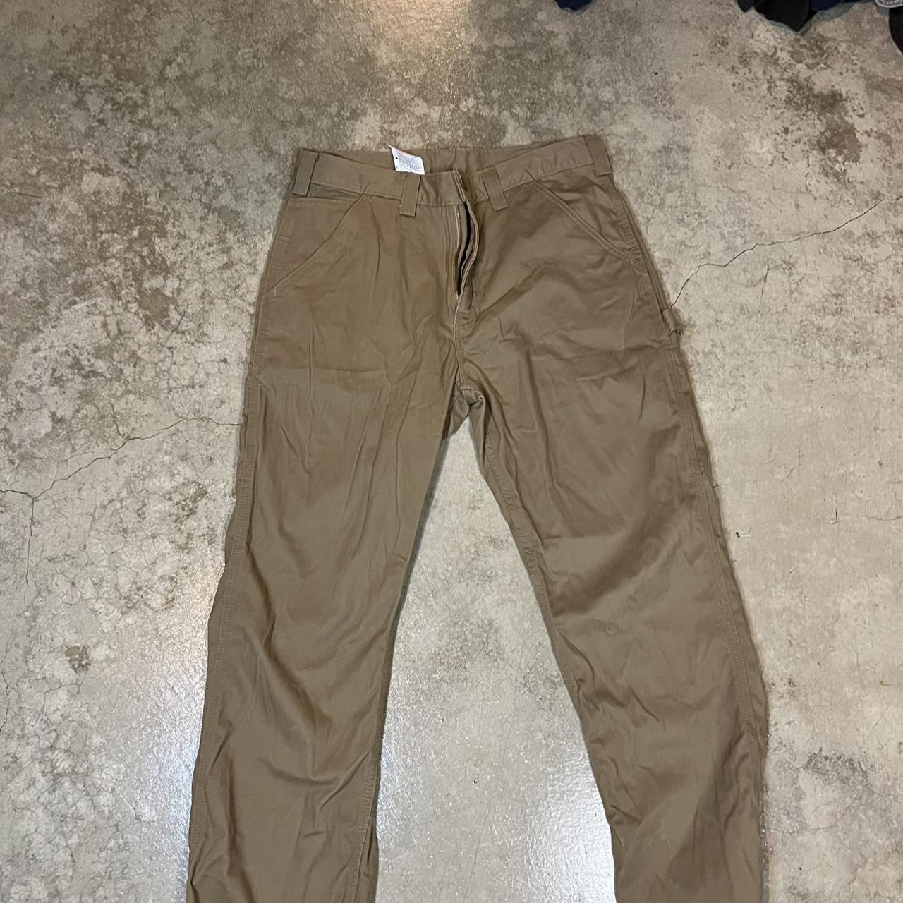 Carhartt Men's Tan and Brown Trousers | Depop