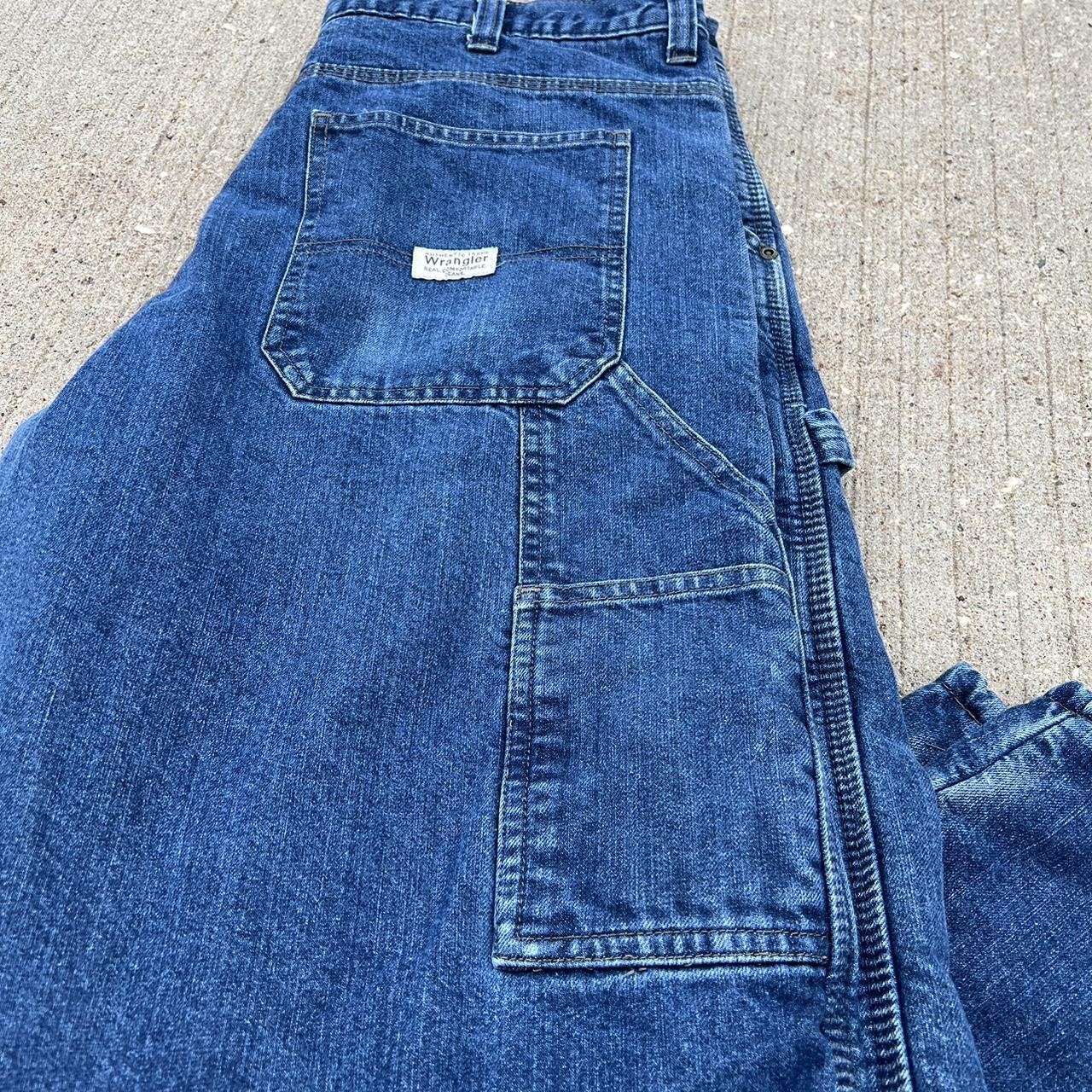 Vintage Wrangler fleece lined jeans 34x30... - Depop