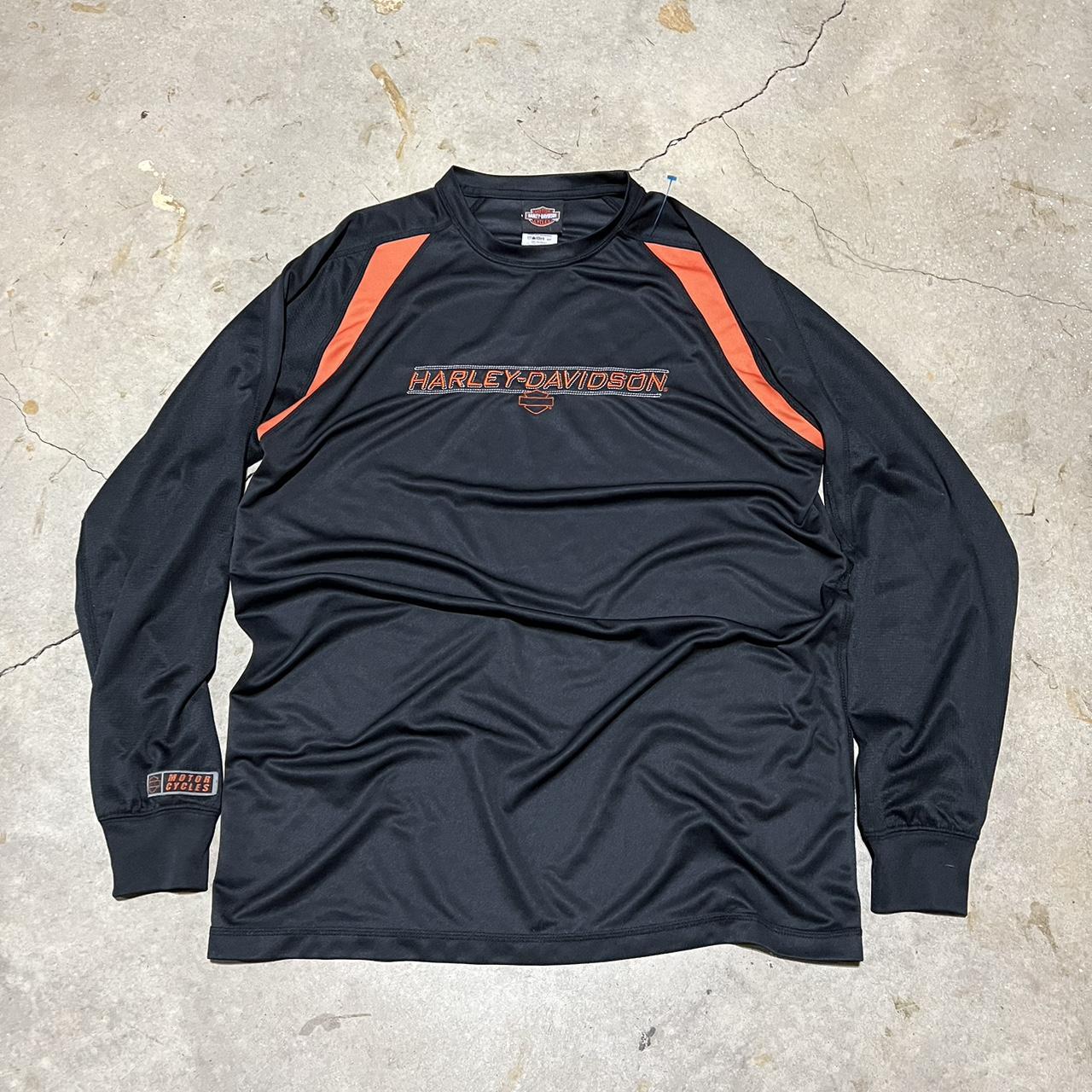 Harley Davidson Men's Black and Orange T-shirt