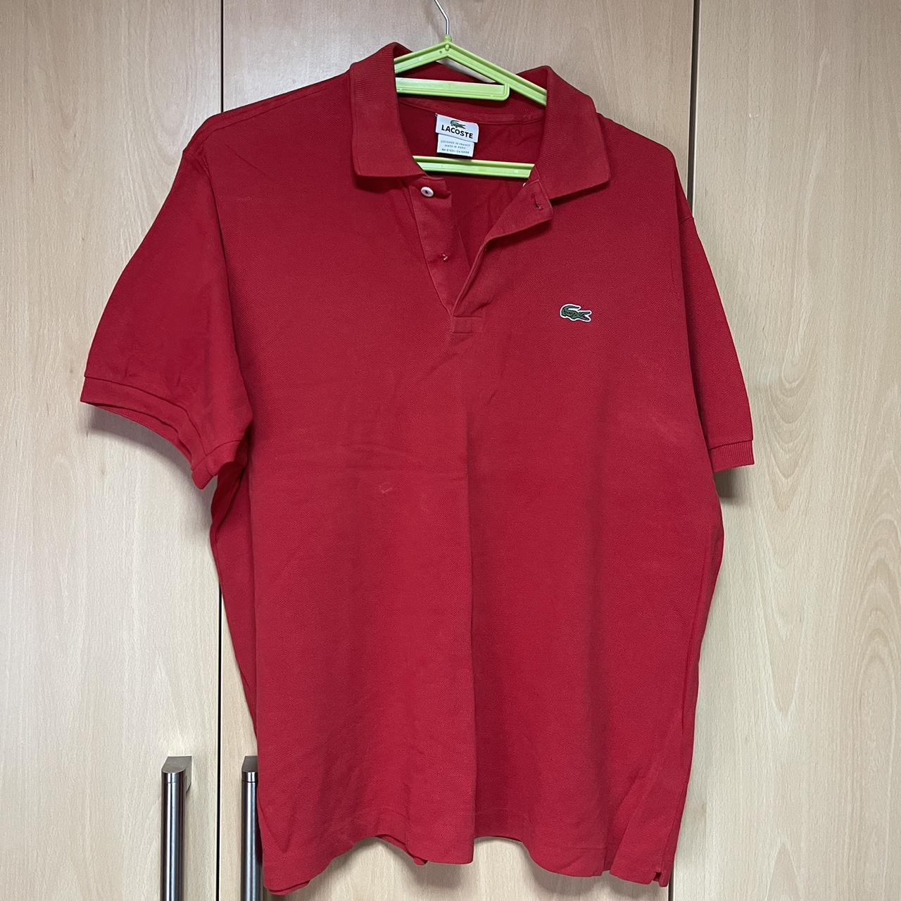 Lacoste Men's Red and Green Poloshirts Depop