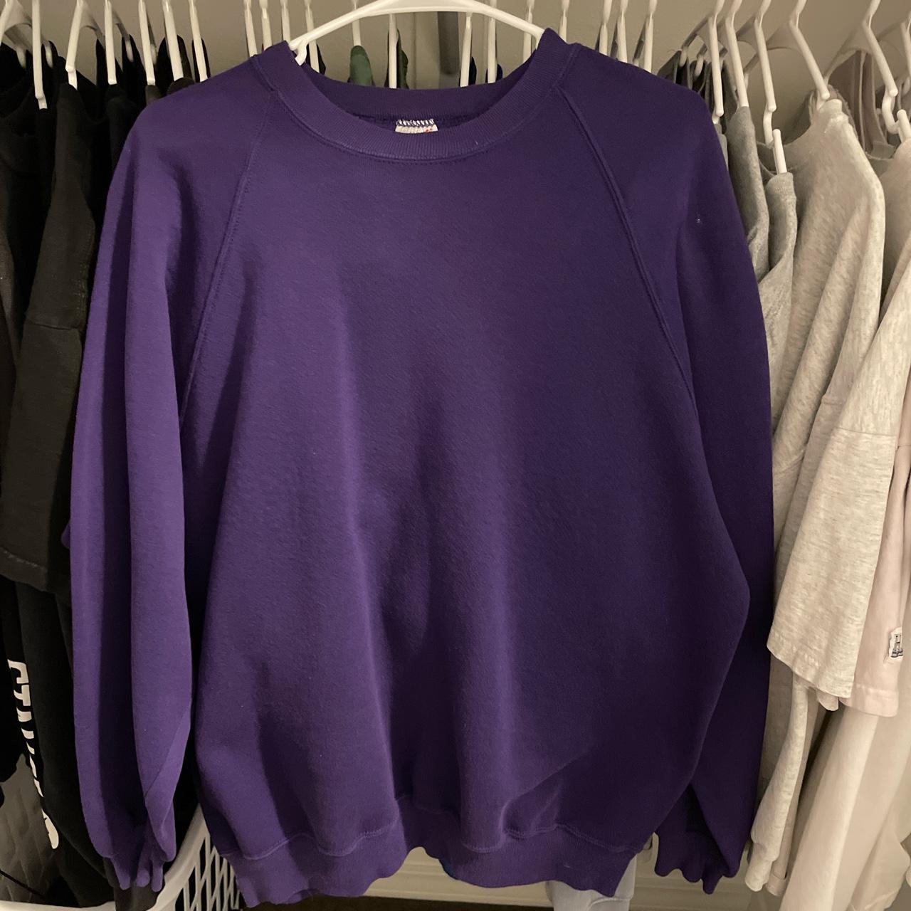 Mens Vintage Purple Crewneck, Fits L-XL! Great... - Depop