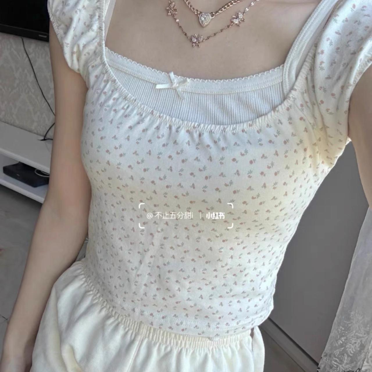 PREORDER BNWT brandy melville floral eden top very... Depop