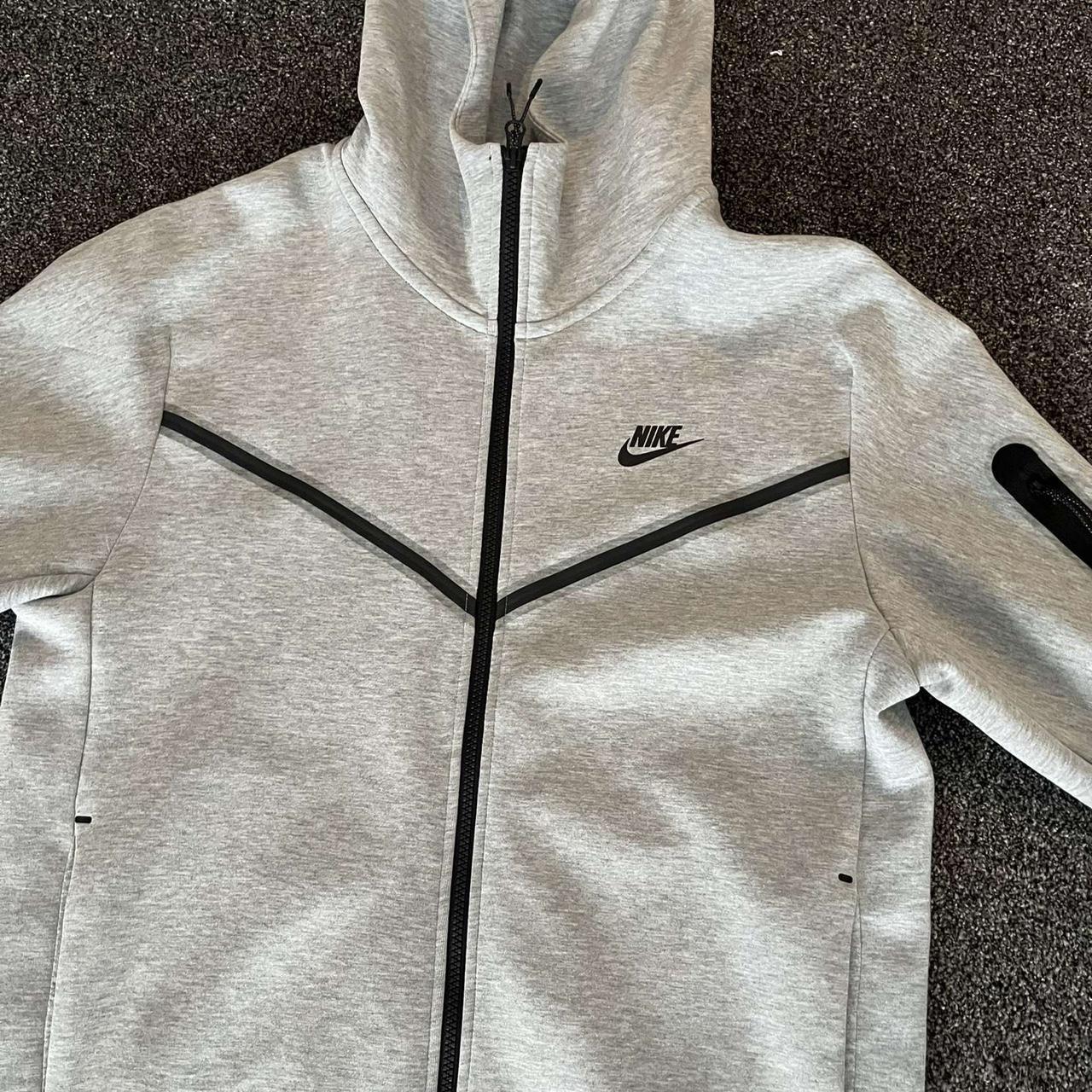 mens grey tech fleece hoodie