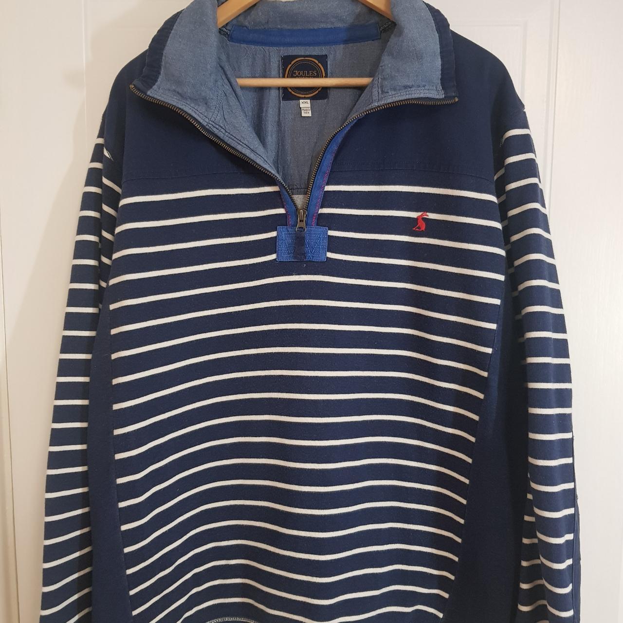 Joules quarter zip sweat shirt in very good... - Depop