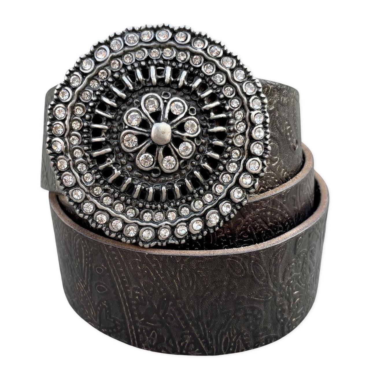 Floral Brown Diamond Belt