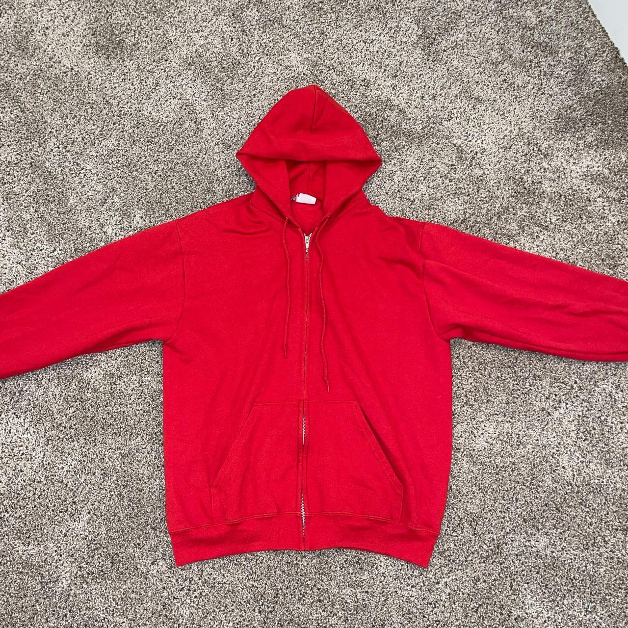 Red Zip Up Hoodie rlly nice high quality hoodie wont... - Depop