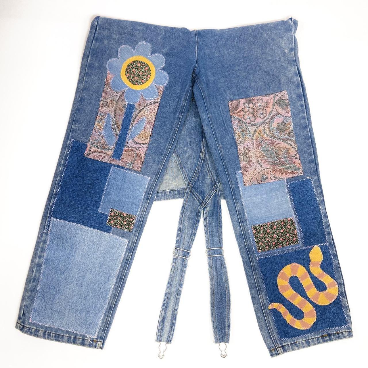 Women's Overalls - Blue/Multi - S – Patchwork den… - image 2