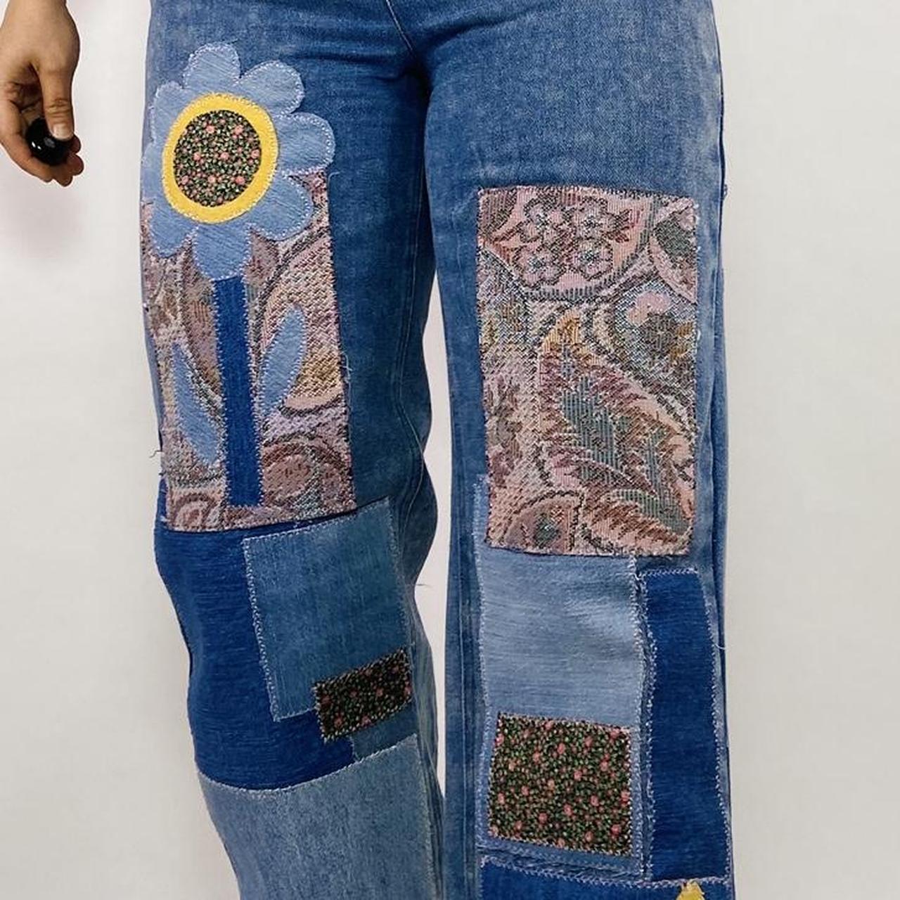 Women's Overalls - Blue/Multi - S – Patchwork den… - image 4