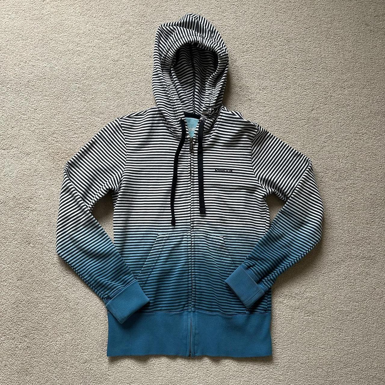 2014 Reebok striped zip hoodie 3 tight fitted label