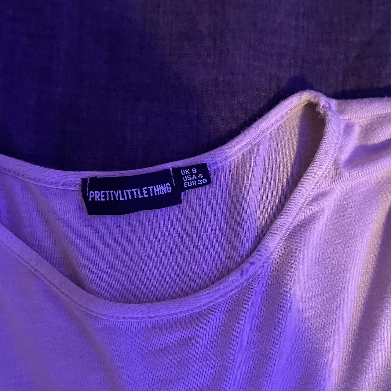 prettylittlething cropped fitted long sleeve beige... Depop