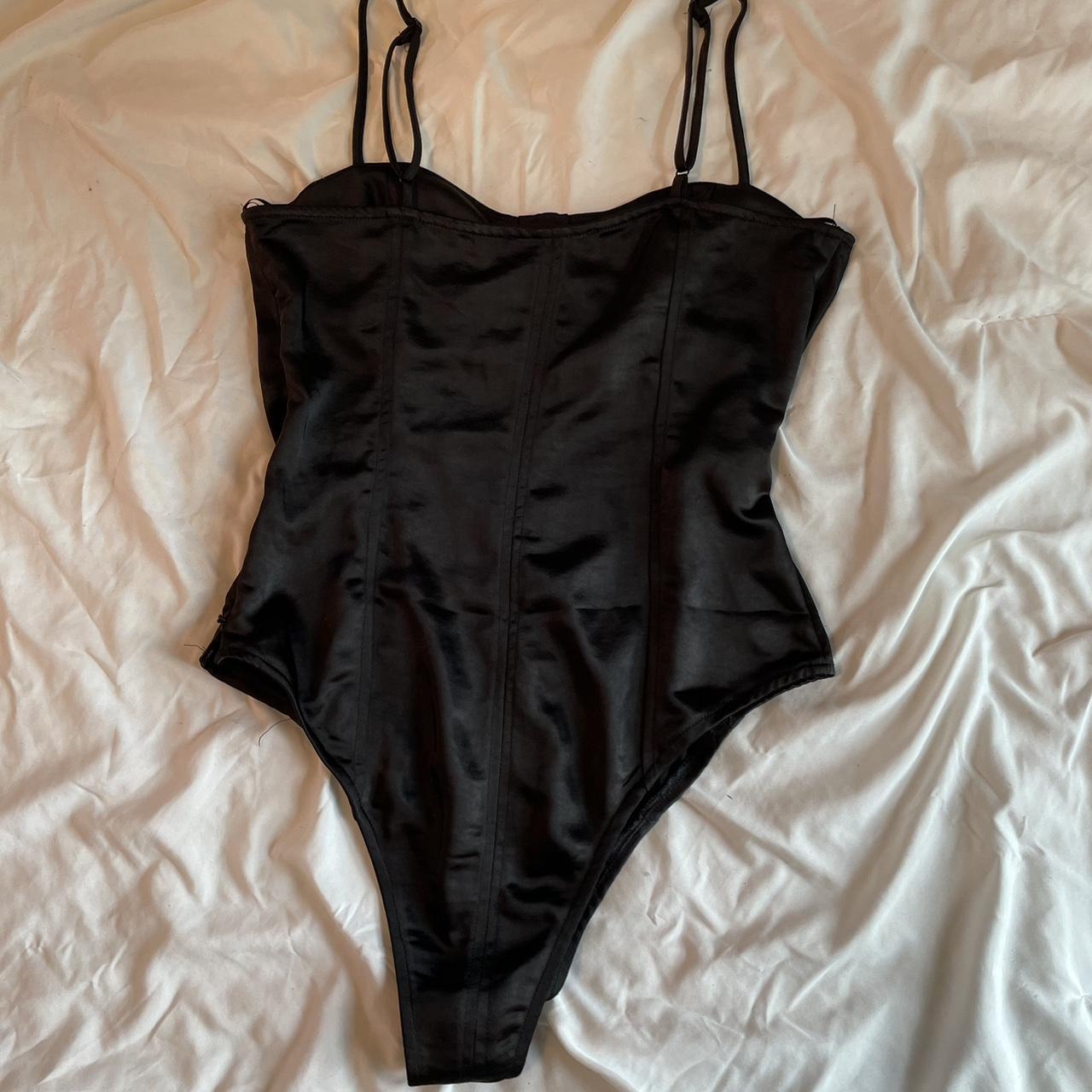 new black corset style bodysuit brand new from... Depop