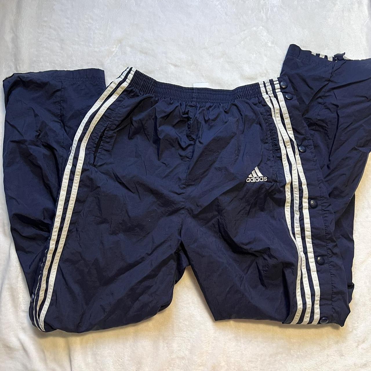 Adidas large rip off button track pants The bottom... - Depop