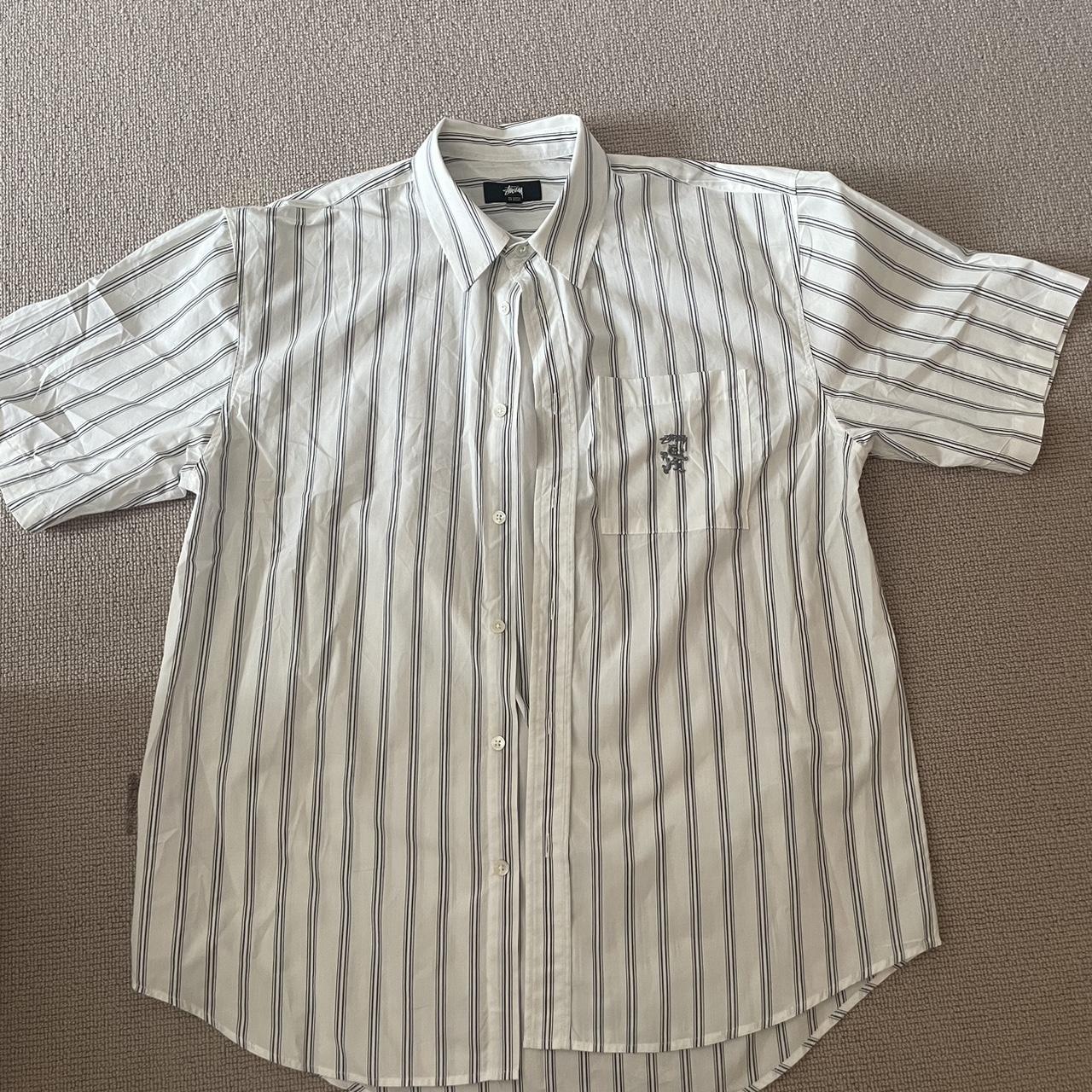 Stussy boxy ss shirt stripe Never worn Like new | Depop